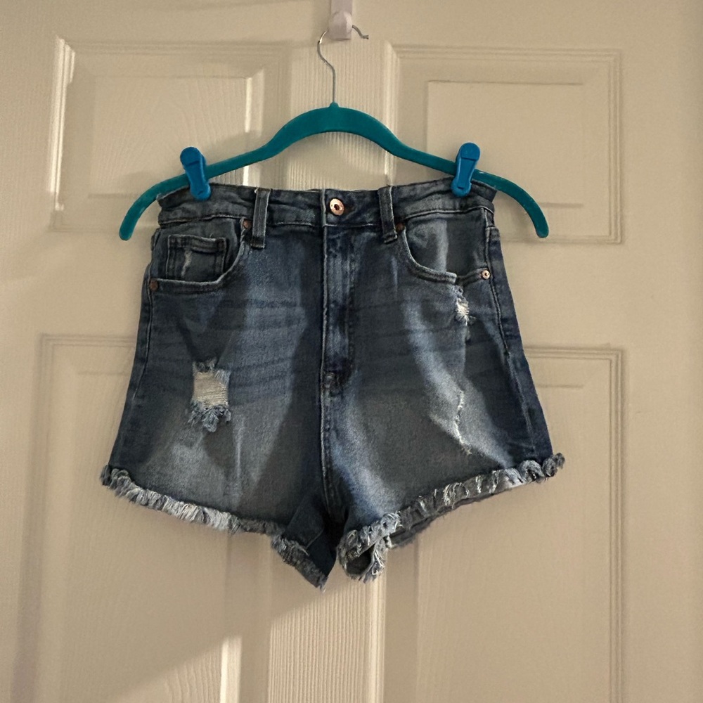KENDALL + KYLIE Distressed Stretch High-Rise Denim Shorts Size 9/29